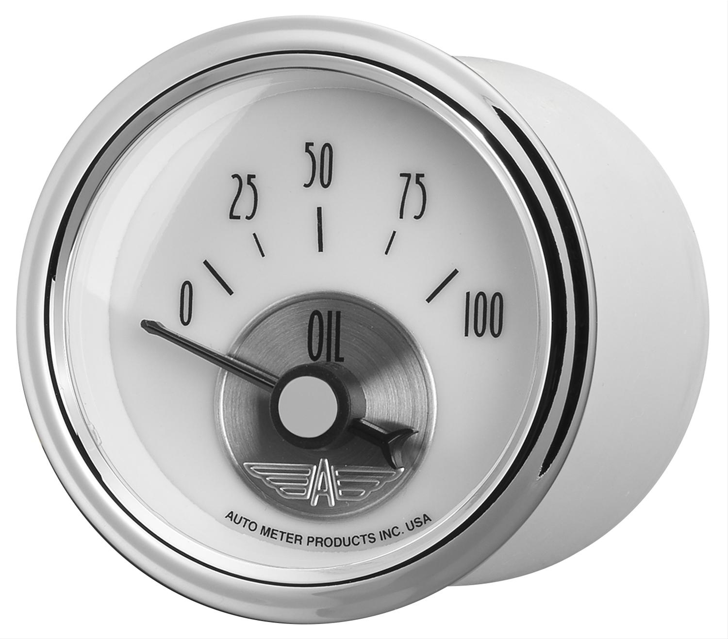 Autometer Prestige Series Pearl 2-1/16in 100PSI Electronic Oil Pressure Gauge thumbnail 6