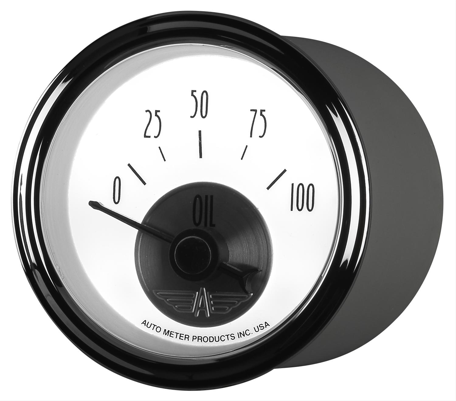 Autometer Prestige Series Pearl 2-1/16in 100PSI Electronic Oil Pressure Gauge thumbnail 5