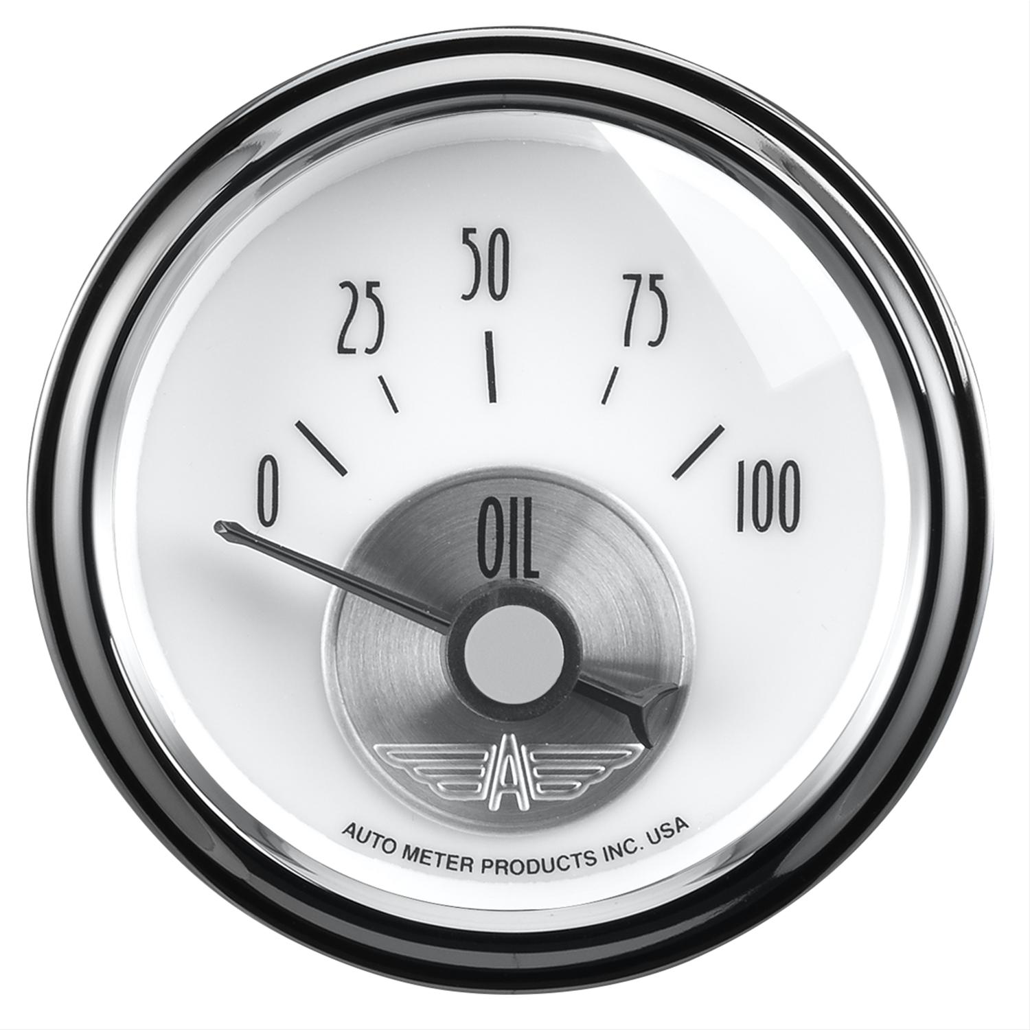 Autometer Prestige Series Pearl 2-1/16in 100PSI Electronic Oil Pressure Gauge thumbnail 2