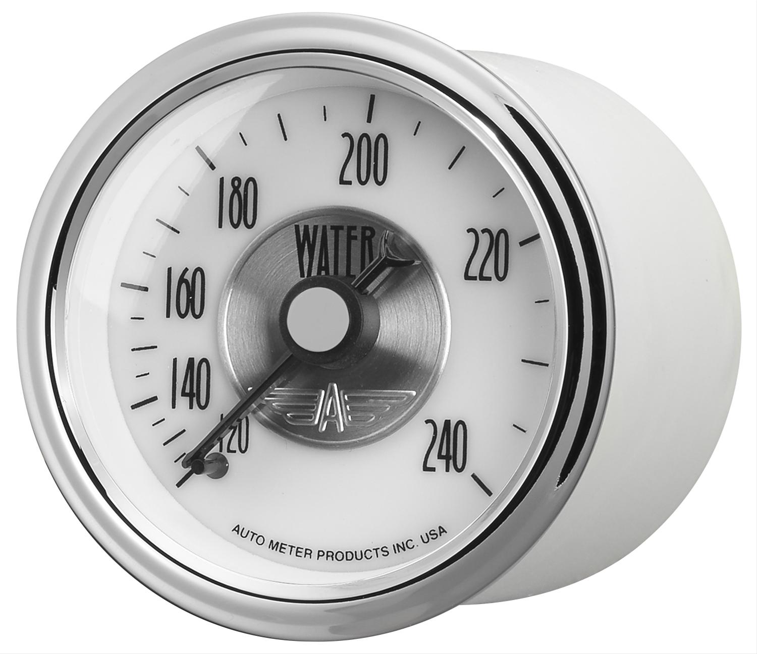 AutoMeter Prestige Analog Gauges 2031 Gauge, Prestige, Water Tempurature, 2 1/16 in., 120-240 degree F, Full Sweep, White Face, Black Pointer, Chrome Bezel, Electrical, Each thumbnail 6