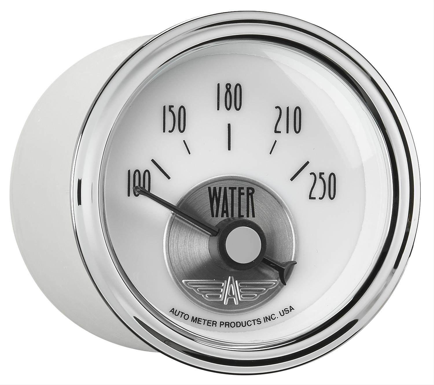 AutoMeter Prestige Analog Gauges 2039 Gauges, Gauges, Water Temperature, 100-250 degrees F, 2 1/16 in., White Face, Black Numbers, Chrome Bezel, Electrical, Each thumbnail 4
