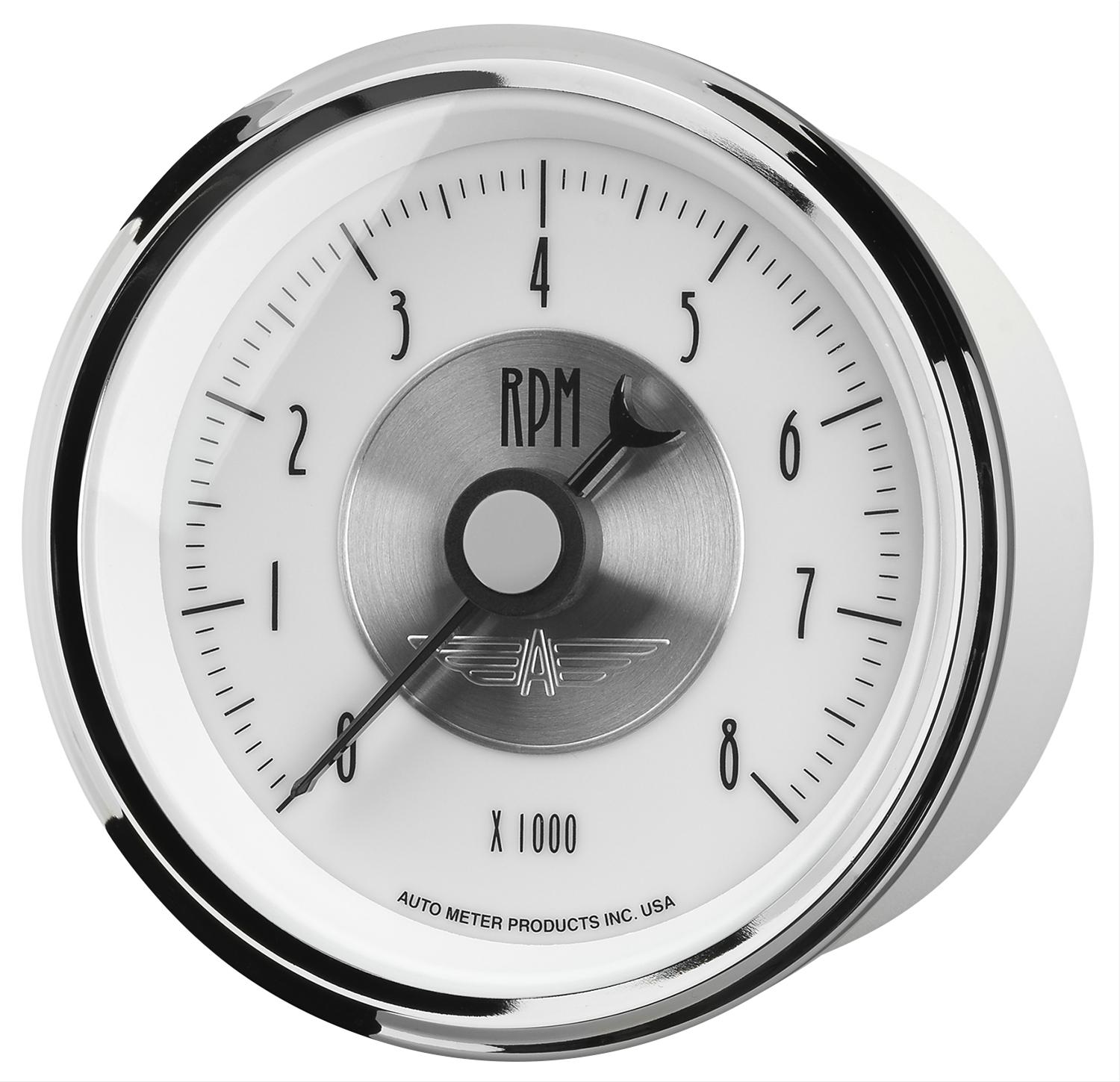 Autometer Prestige Pearl Series - Tachometer 3 3/8in 8K RPM In-Dash thumbnail 6