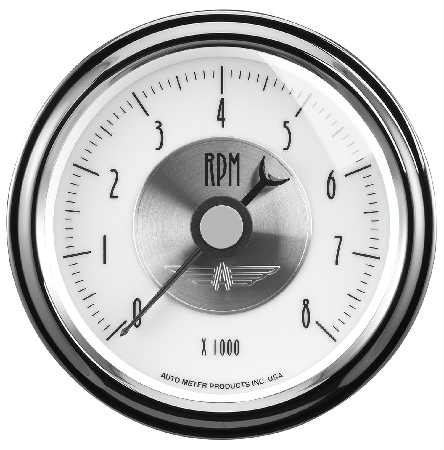 Autometer Prestige Pearl Series - Tachometer 3 3/8in 8K RPM In-Dash