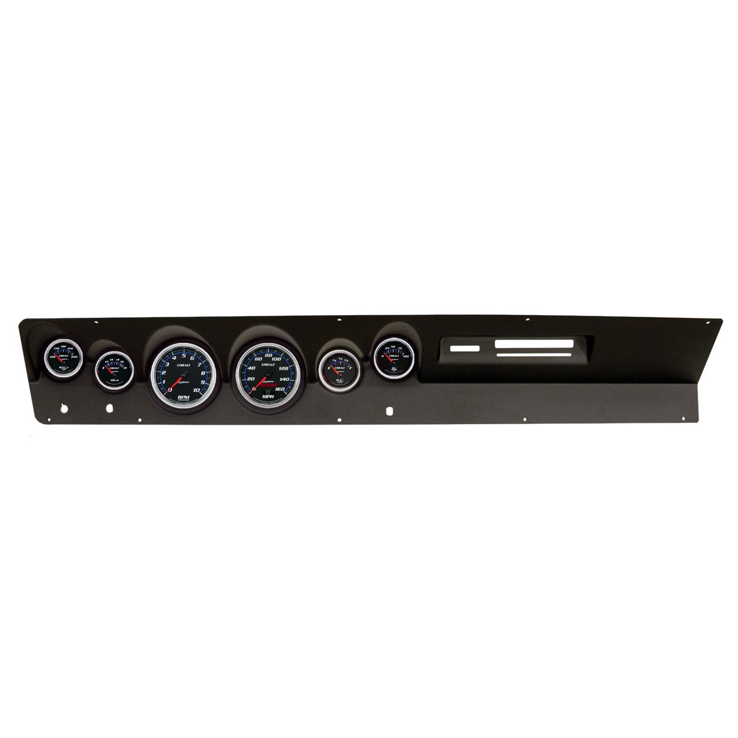 AutoMeter Cobalt Instrument Clusters for 1967-1969 DART - 2119-05 Gauge Kit, Cobalt, Analog, Black Face, Speedo, Tach, Oil, Water, Volts, Fuel, White/Blue Numbers, Red Pointers, Black Panel, Dodge, Kit