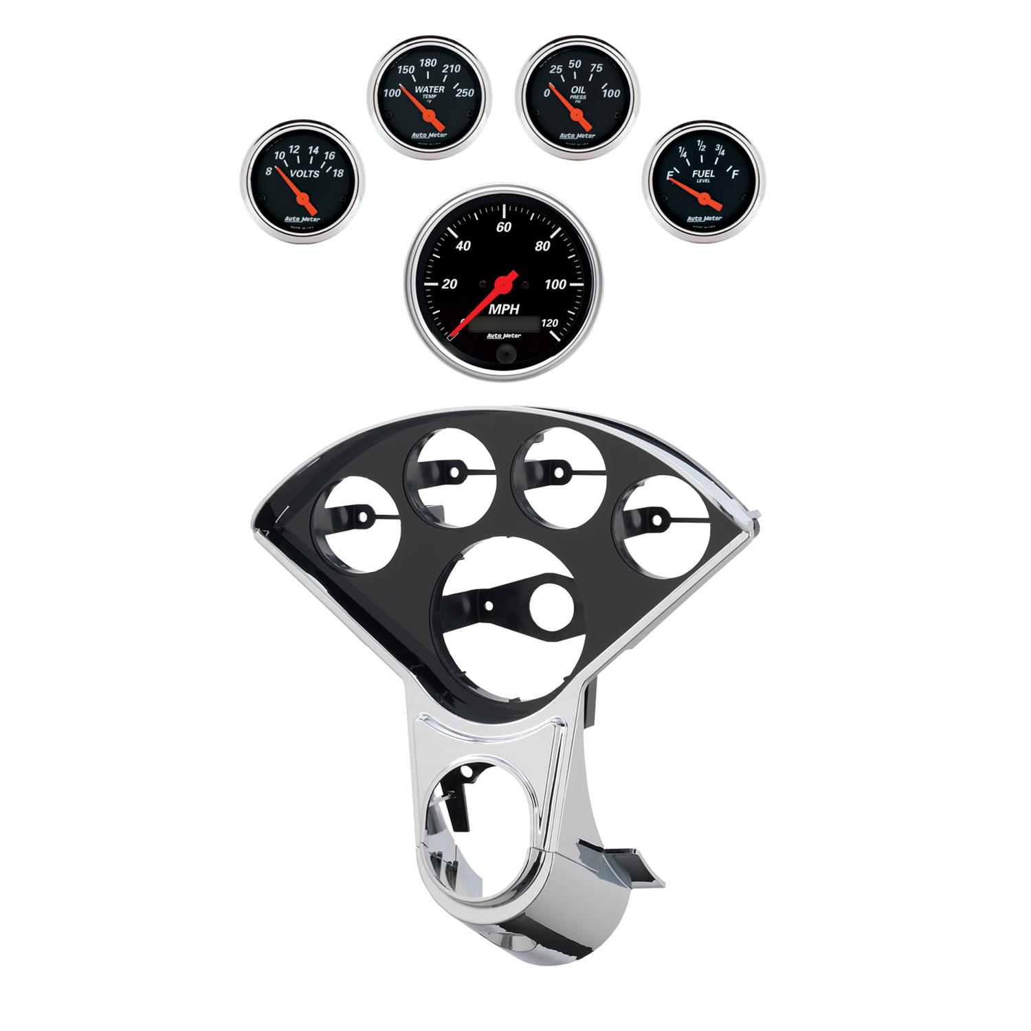 Autometer Designer Black Direct Fit Dash Kit 55-59 Chevy Truck (1 x 3-3/8in. / 4 x 2-1/16in.)