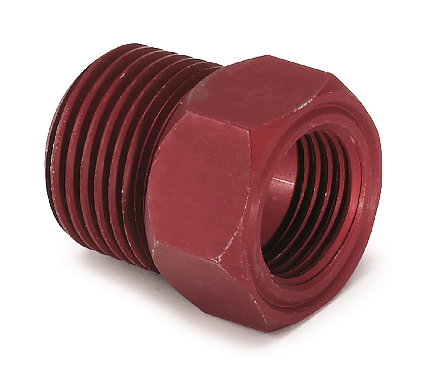 AutoMeter Fitting Adapter 1/2in. NPT Male Aluminum Red For Mech. Temp. Gauge thumbnail 2