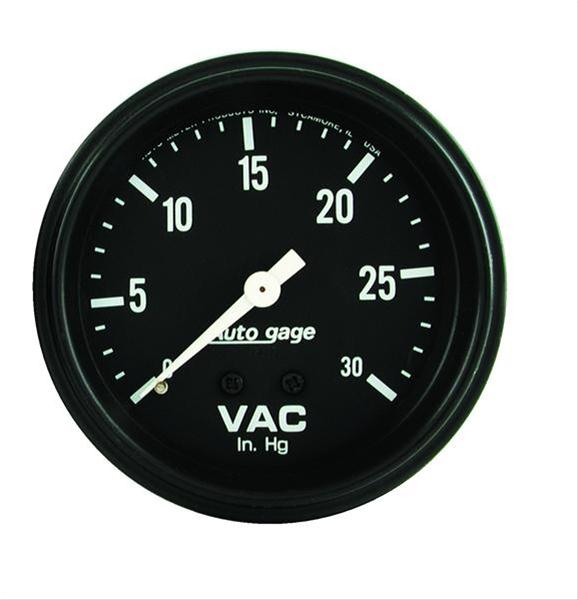 Autometer AutoGage 2-5/8in. / 0-30 IN HG / Mechanical Full Sweep Vacuum Gauge