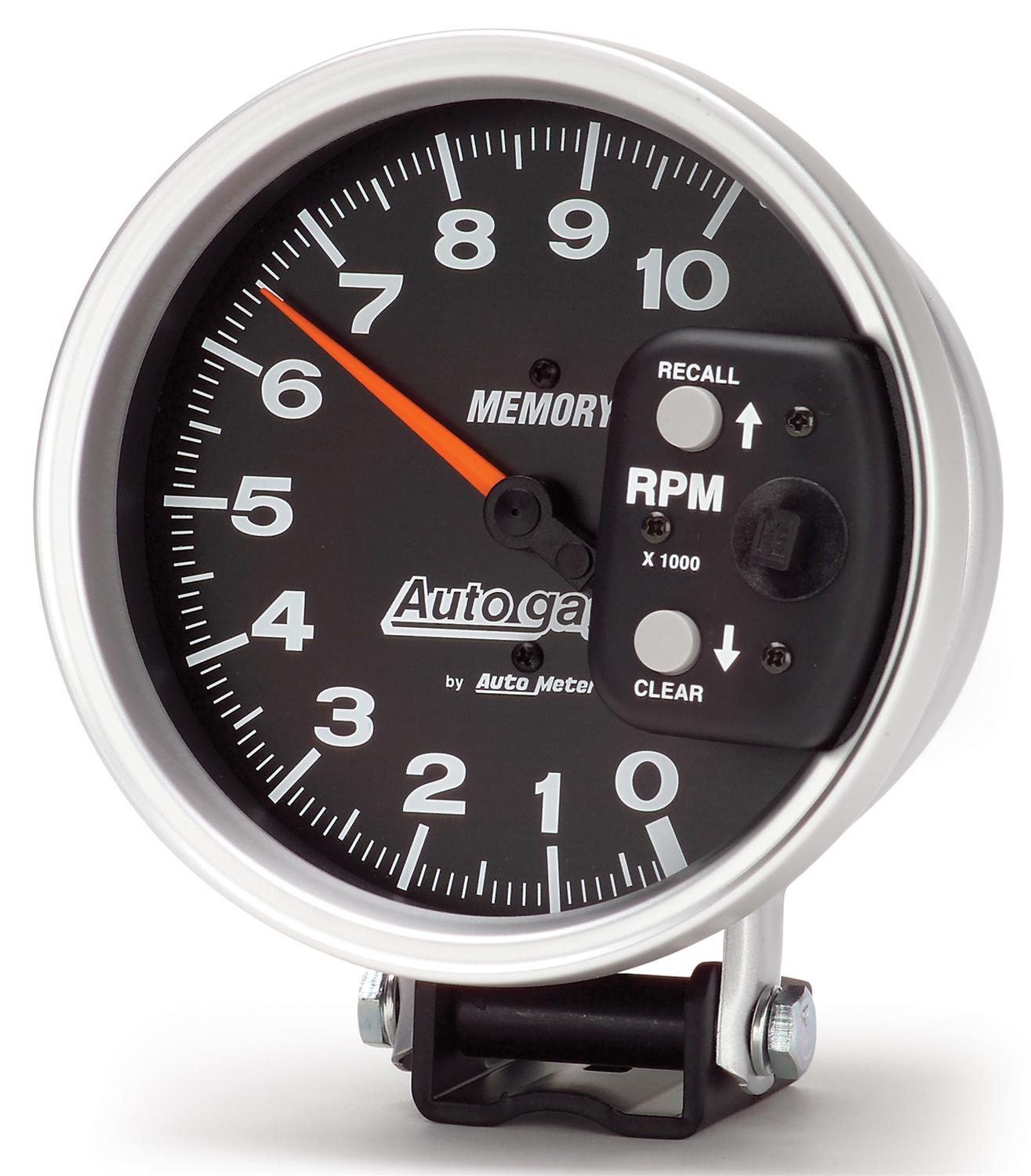 Autometer 5 inch 10,000 RPM w/ Peak Memory Pedestal Tachometer Auto Gauge - Black thumbnail 5