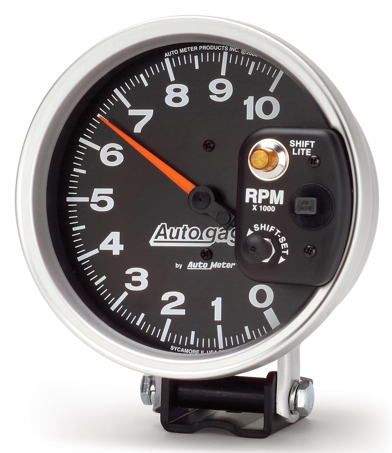 Autometer AutoGage 5in / 10k RPM / Pedestal Mount Black Tachometer w/ Shift Light thumbnail 4