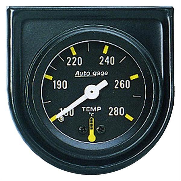 Autometer AutoGage 1 1/2in Mechanical 280 Deg Water Temp Gauge - Black