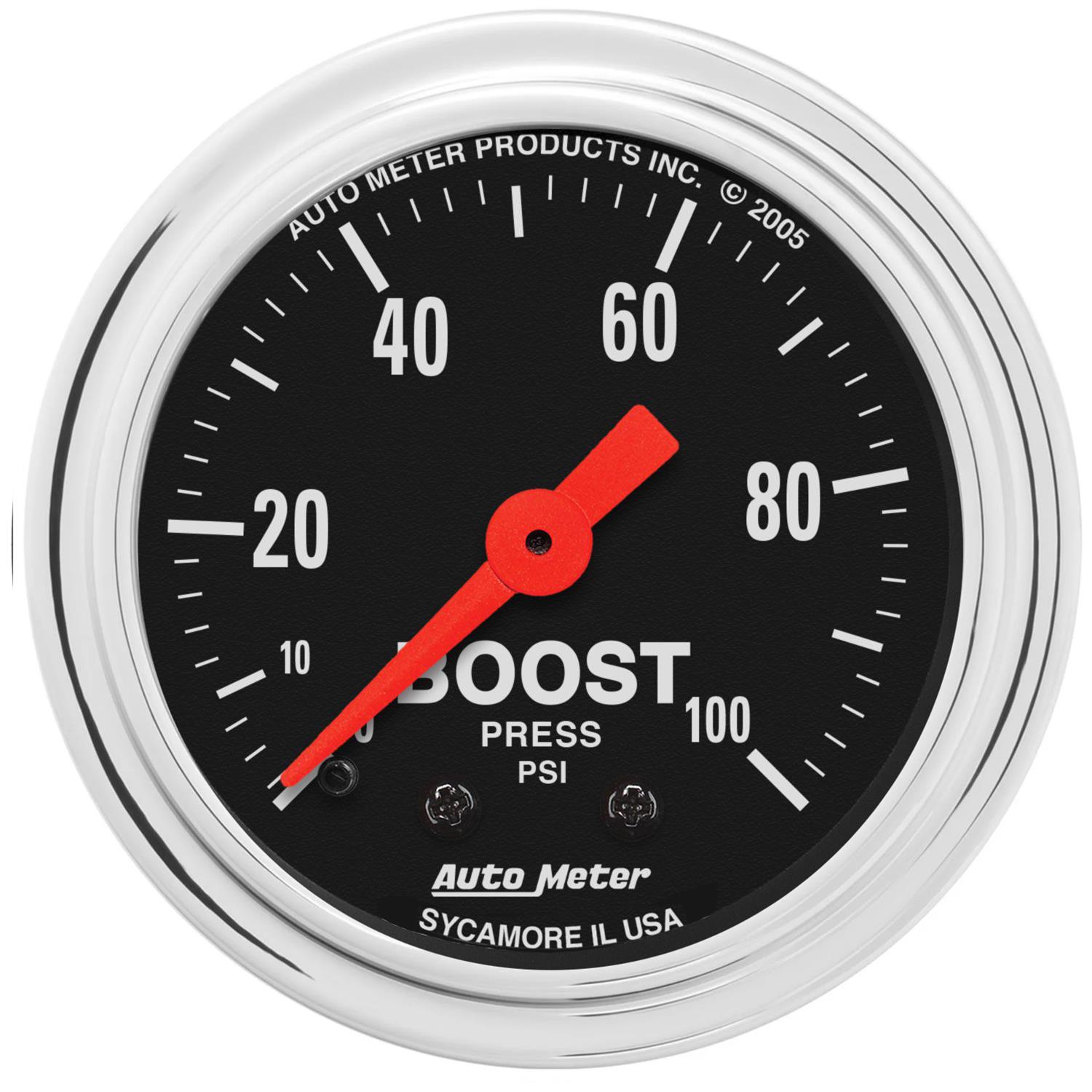 AutoMeter Gauge Boost 2-1/16in. 100 PSI Mechanical Traditional Chrome