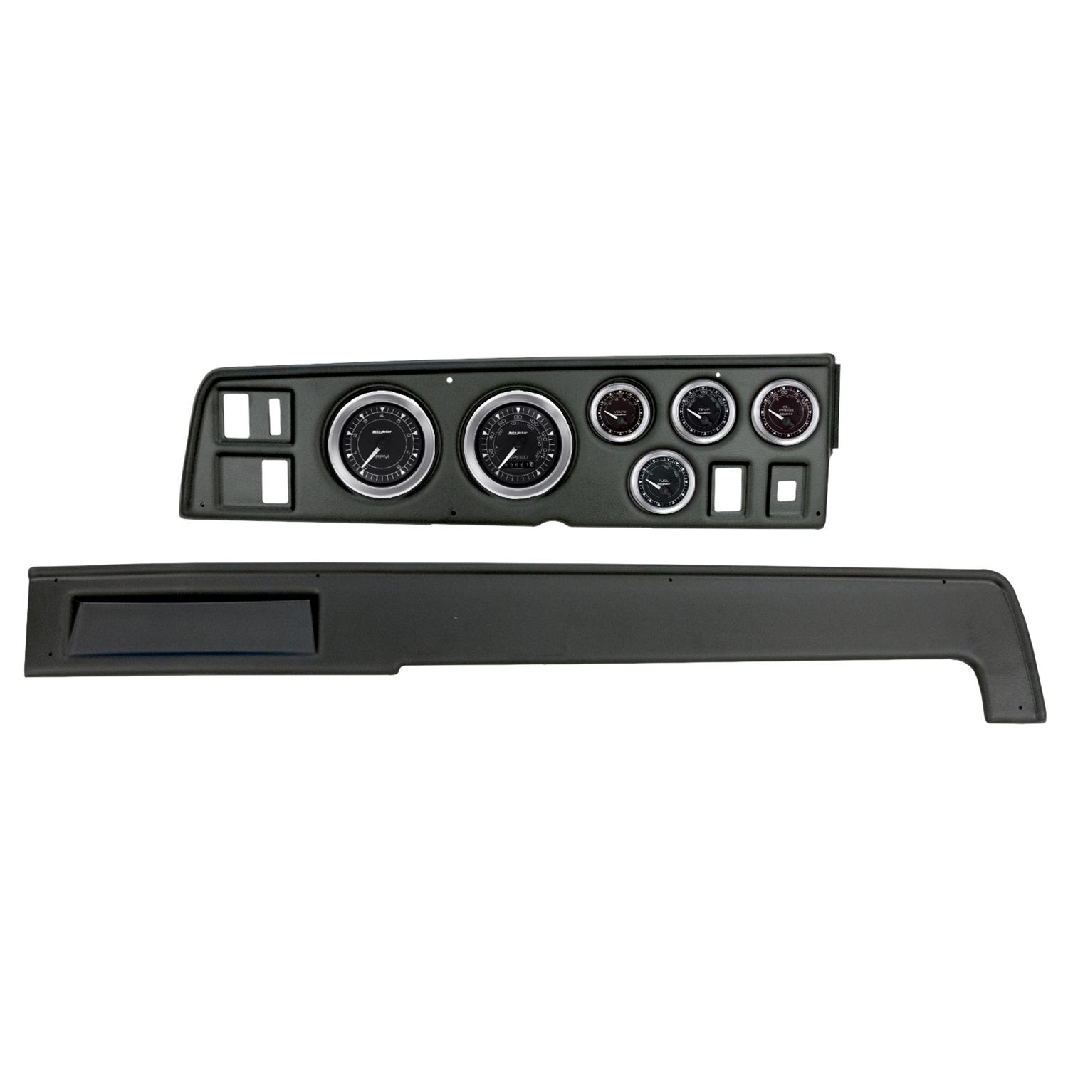 AutoMeter Chrono Instrument Clusters 2907-04 Gauge Kit, Chrono, Analog, Black Face, Speedometer, Tach, Oil, Water, Volt, Fuel, White Numbers and Pointers, Black Panel, Dodge, Kit
