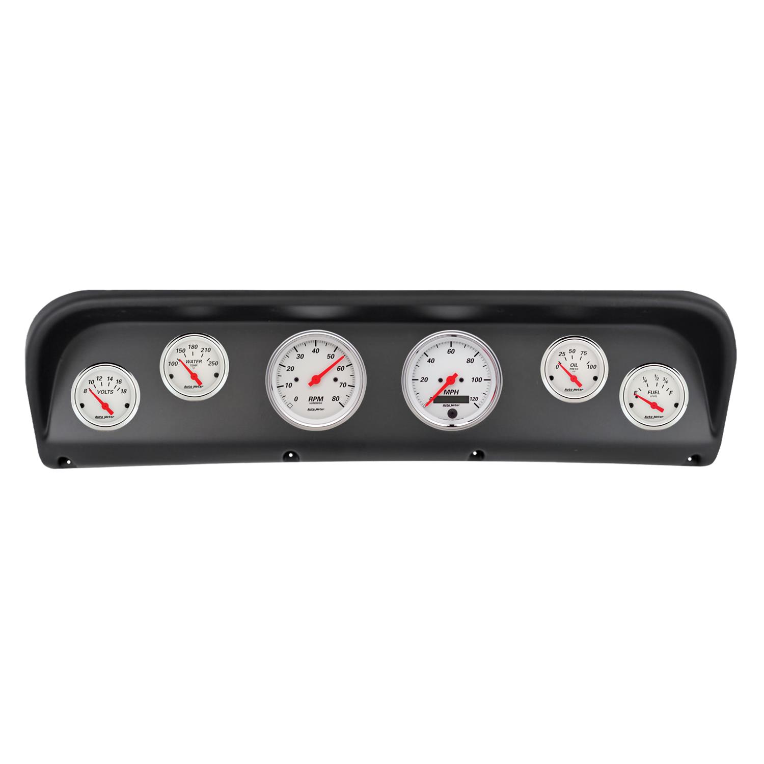 Autometer Arctic White Direct Fit Dash Kit 67-72 Ford F100 (2 x 3-3/8in. / 4 x 2-1/16in.)