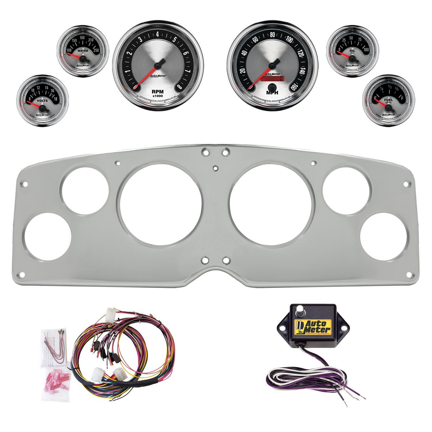 AutoMeter American Muscle 54-55 GMC Truck Billet Panel/Gauge Kit - 3-3/8in. (x2) & 2-1/16in. (x4)