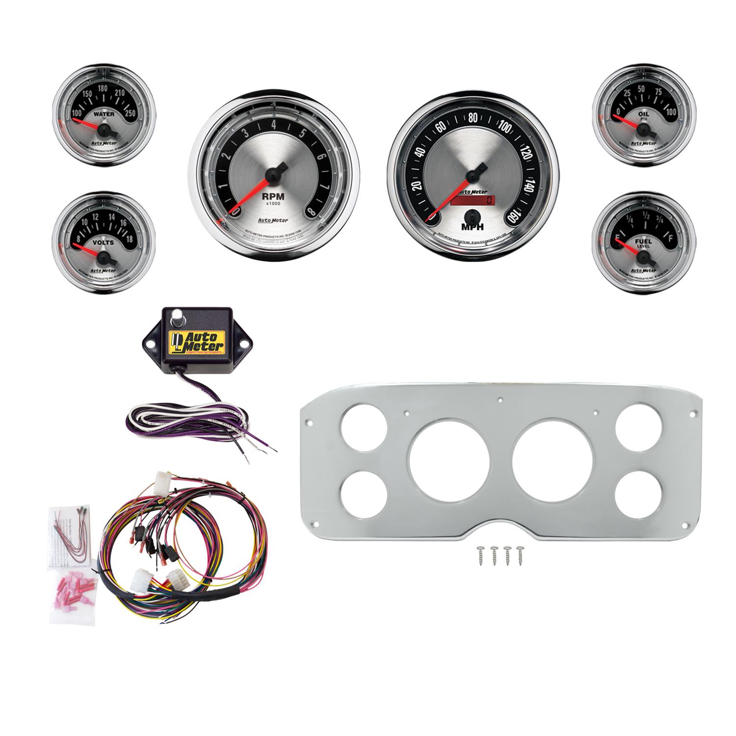 AutoMeter American Muscle 55-59 GMC Truck Billet Panel/Gauge Kit - 3-3/8in. (x2) & 2-1/16in. (x4)