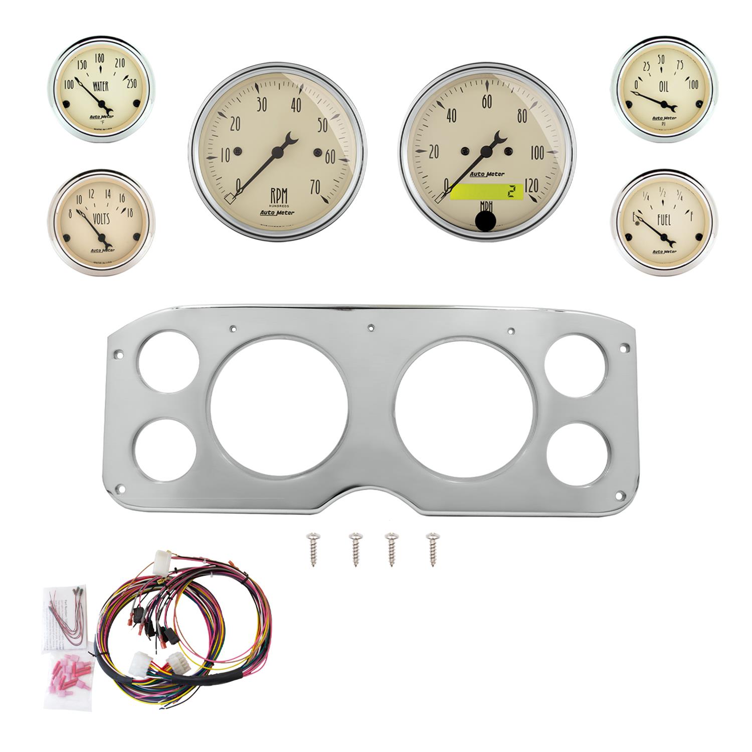 AutoMeter American Muscle 55-59 GMC Truck Billet Panel/Gauge Kit - 5in. (x2) & 2-1/16in. (x4)