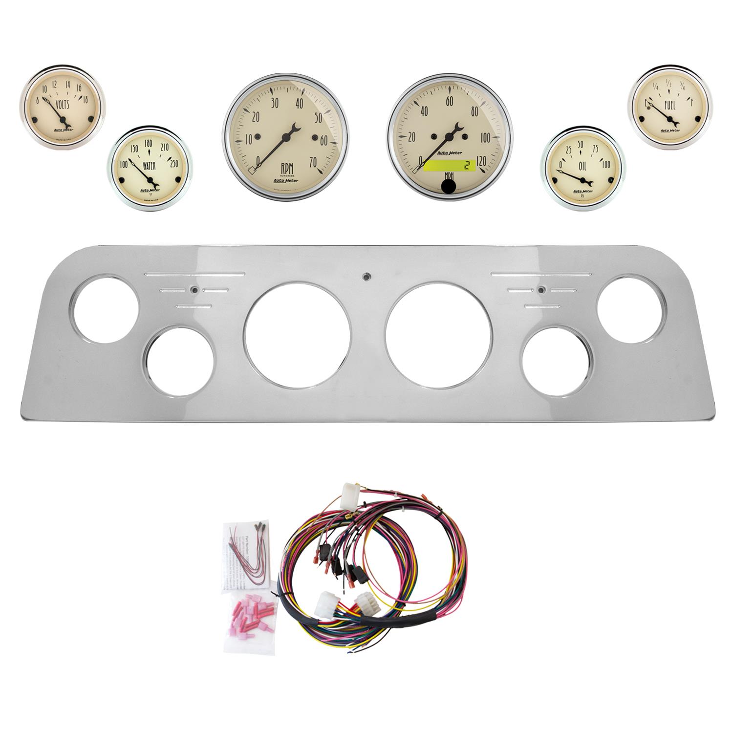 AutoMeter Antique Beige 60-61 GMC Truck Billet Panel/Gauge Kit - 3-1/8in. (x2) & 2-1/16in. (x4)