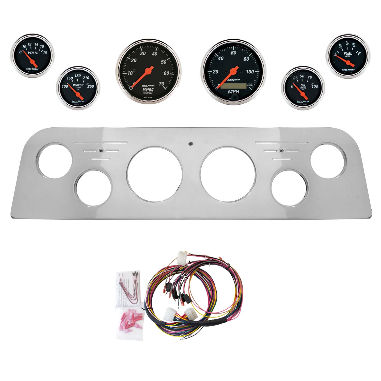 AutoMeter Designer Black 60-61 GMC Truck Billet Panel/Gauge Kit - 3-1/8in. (x2) & 2-1/16in. (x4)