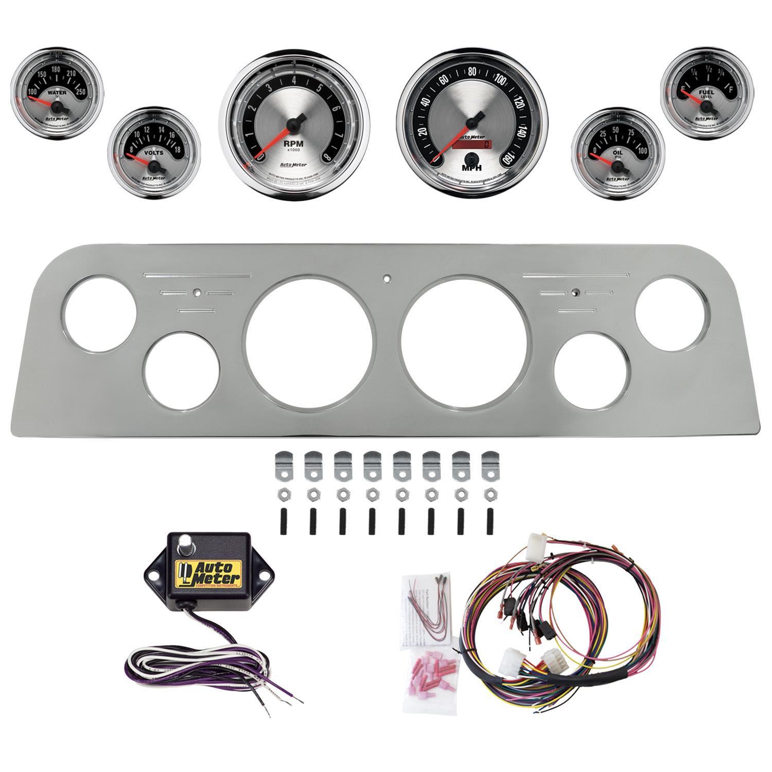 AutoMeter American Muscle 60-61 GMC Truck Billet Panel/Gauge Kit - 3-3/8in. (x2) & 2-1/16in. (x4)