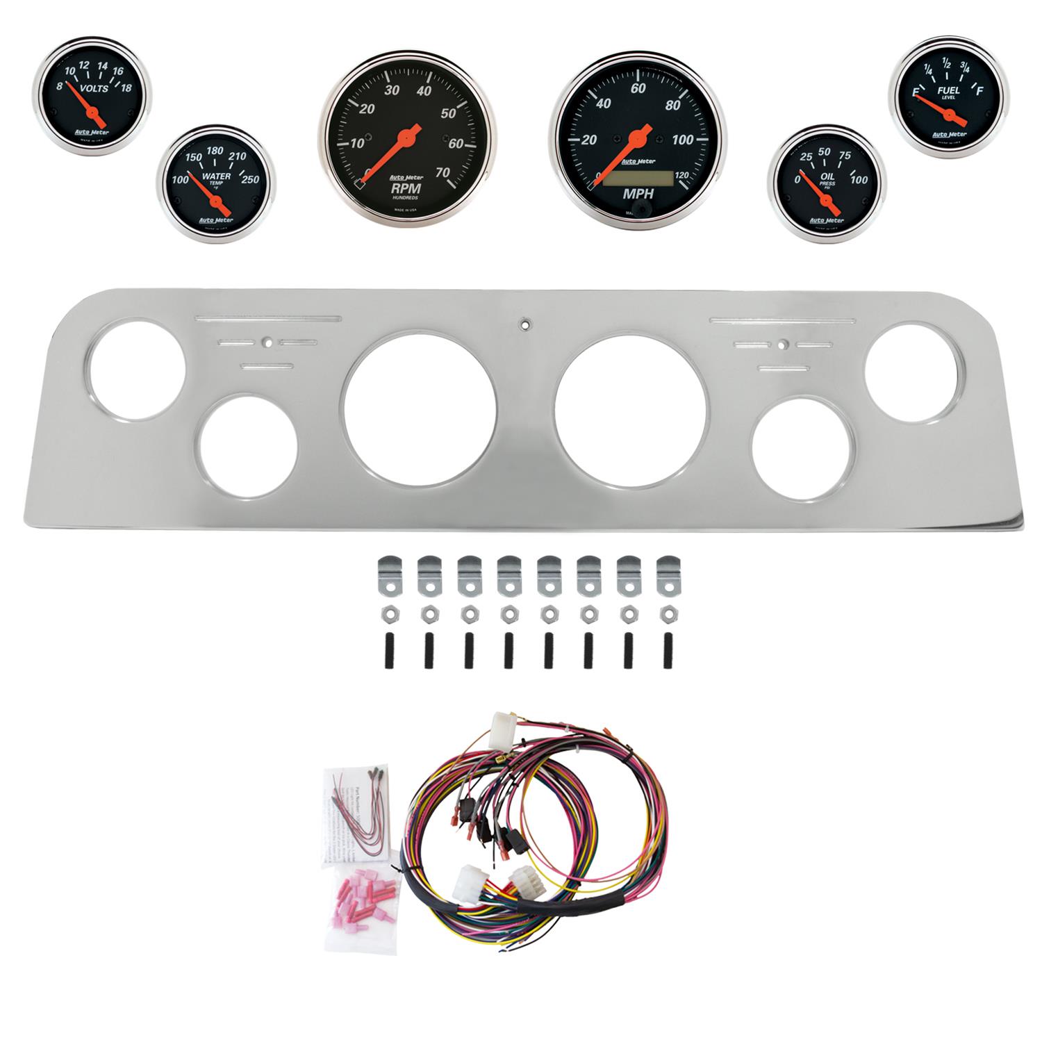 AutoMeter Designer Black 62-66 GMC Truck Billet Panel/Gauge Kit - 3-1/8in. (x2) & 2-1/16in. (x4)