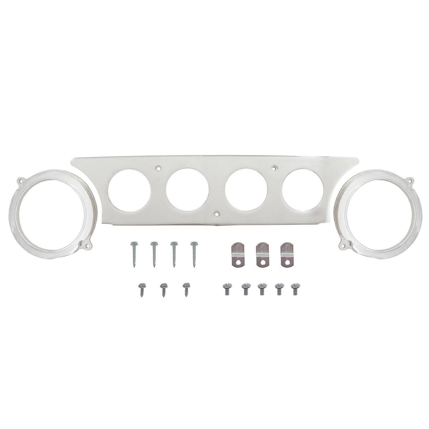 AutoMeter Mounting Sol. 63-64 Ford Galaxie Billet Panel/Gauge Kit - 3-3/8in. (x2) & 2-1/16in. (x4) thumbnail 2
