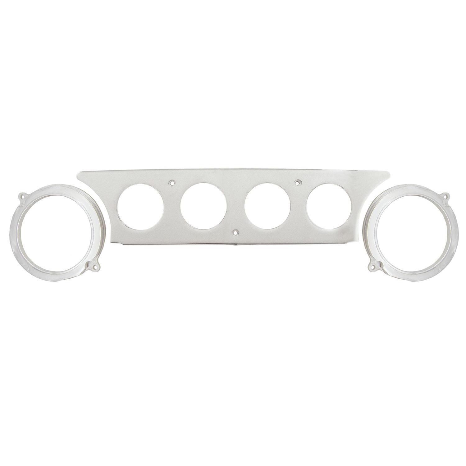 AutoMeter Mounting Sol. 63-64 Ford Galaxie Billet Panel/Gauge Kit - 3-3/8in. (x2) & 2-1/16in. (x4)
