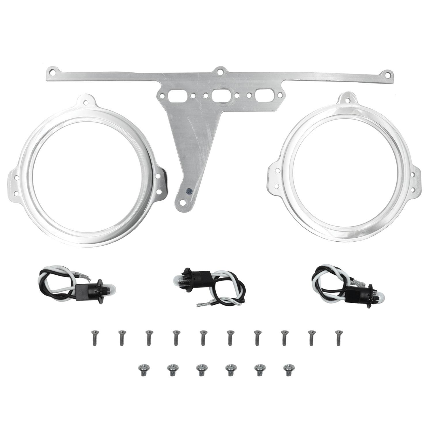AutoMeter Mounting Solutions 66-67 Ford Falcon Direct-Fit Billet Panel/Gauge Kit - 3-3/8in. (x2) thumbnail 2