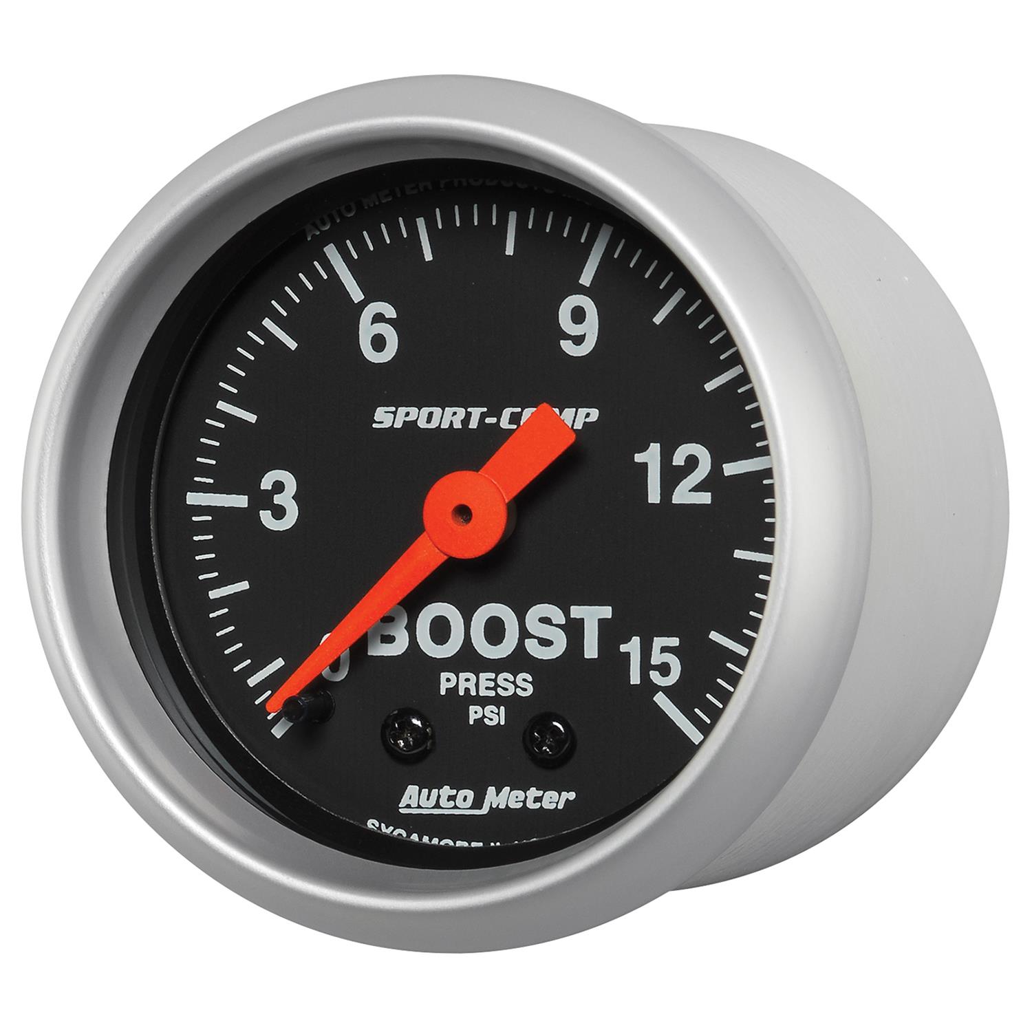 Autometer 2-1/16in 0-15 PSI Mechanical Sport-Comp Boost Pressure Gauge thumbnail 3