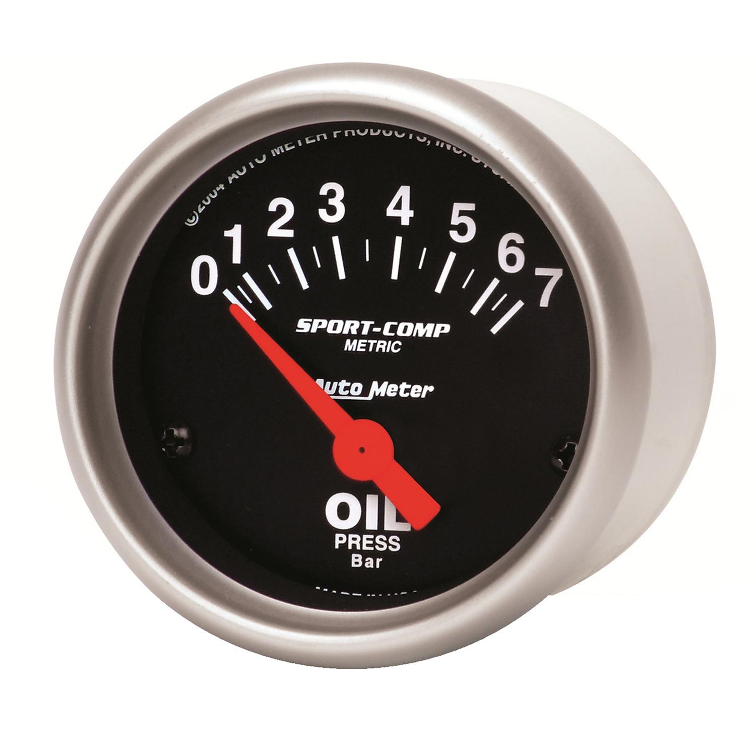 Autometer Sport-Comp 52mm 0-7 Bar Short Sweep Electronic Oil Pressure Gauge thumbnail 3