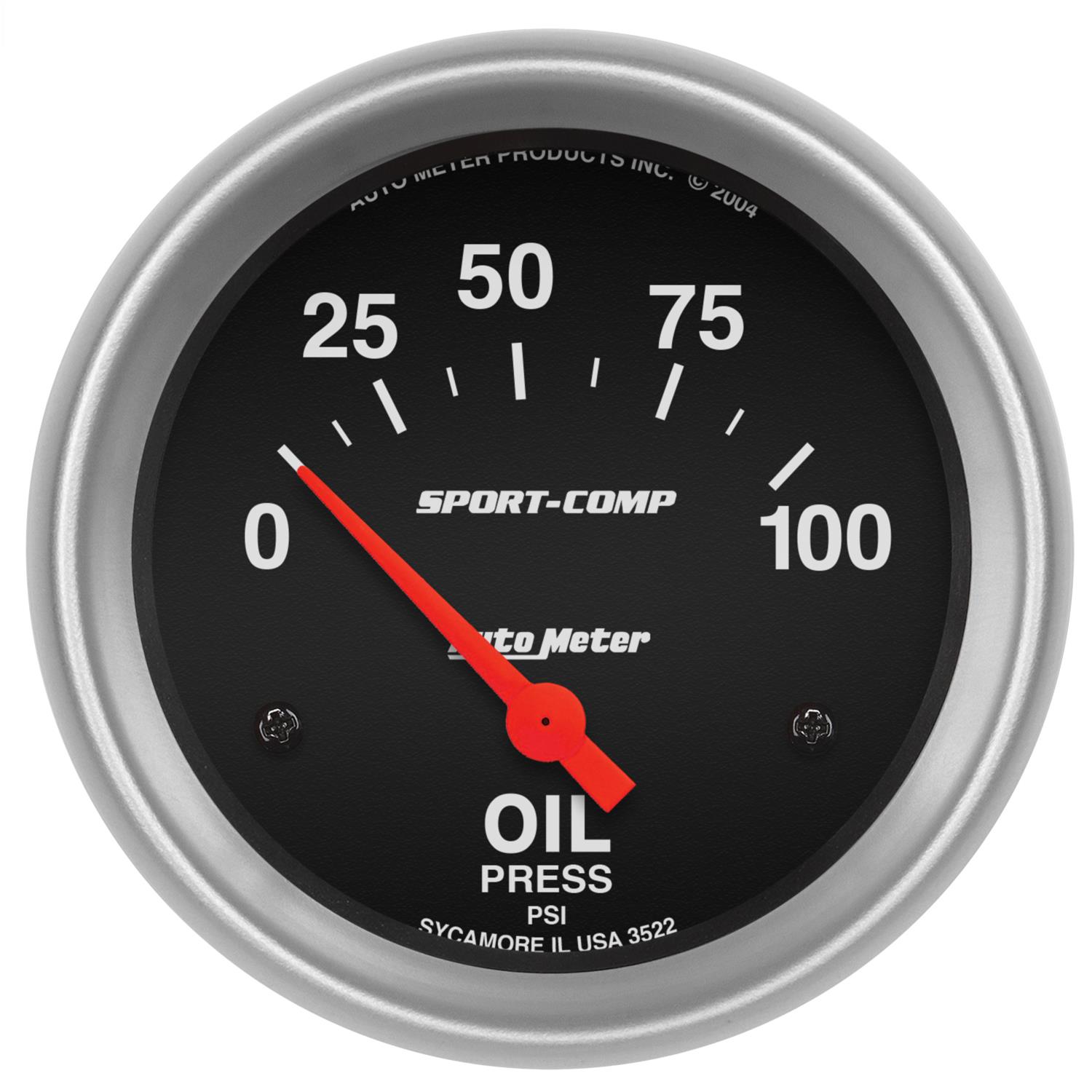 Autometer Sport-Comp 66.7mm 0-100 PSI Short Sweep Electronic Oil Pressure Gauge