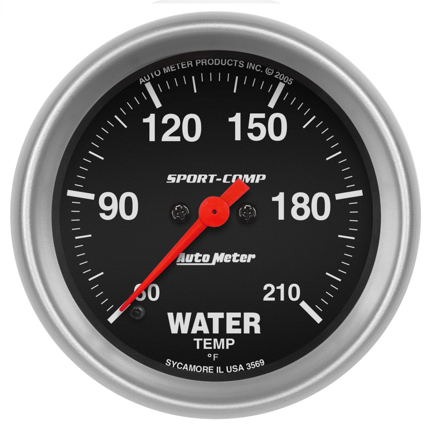 Autometer Sport-Comp 2-5/8in Water Temperature 60-210 Degrees F Stepper Motor Gauge