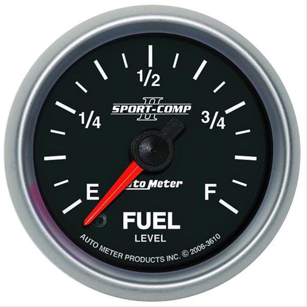 Autometer Sport-Comp II 52mm 0-280 ohms Programmable Electronic Fuel Level Gauge