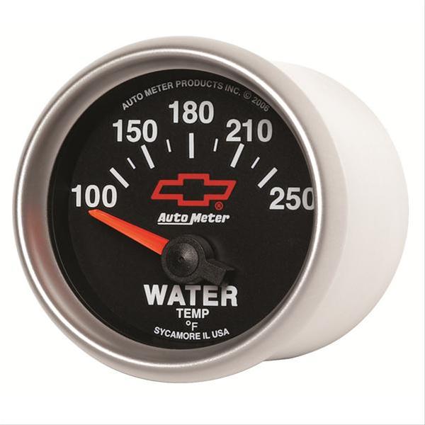 Autometer GM Bowtie Black 2-1/16in 100-250 F Pedestal Electronic Water Temp Gauge thumbnail 3