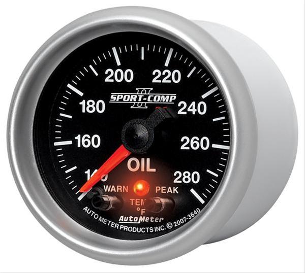 Autometer Sport-Comp II 52.4mm 140-280 Deg F Oil Temperature Peak & Warn w/ Electronic Control Gauge thumbnail 5