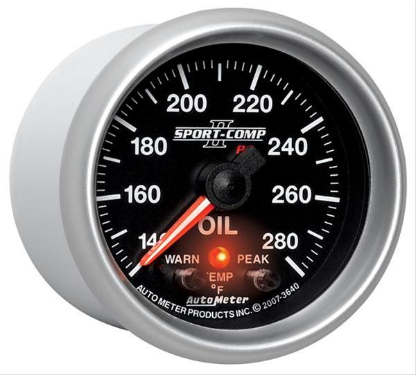 Autometer Sport-Comp II 52.4mm 140-280 Deg F Oil Temperature Peak & Warn w/ Electronic Control Gauge thumbnail 4