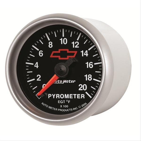 AutoMeter Gauge Pyrometer (Egt) 2-1/16in. 2000 Deg. F Stepper Motor Chevy Red Bowtie Black thumbnail 3