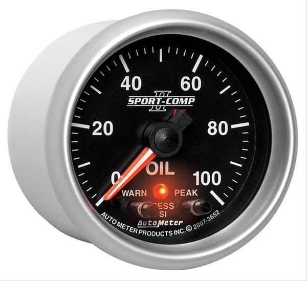 Autometer Sport-Comp II 52.4mm 0-100 PSI Oil Pressure Peak & Warn w/ Electronic Control Gauge thumbnail 3