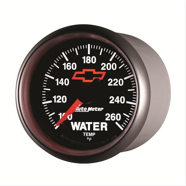 AutoMeter Gauge Water Temp 2-1/16in. 100-260 Deg. F Digital Stepper Motor Chevy Red Bowtie Black thumbnail 4