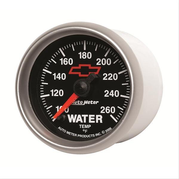 AutoMeter Gauge Water Temp 2-1/16in. 100-260 Deg. F Digital Stepper Motor Chevy Red Bowtie Black thumbnail 5