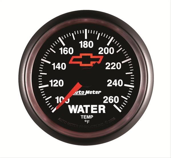 AutoMeter Gauge Water Temp 2-1/16in. 100-260 Deg. F Digital Stepper Motor Chevy Red Bowtie Black thumbnail 6