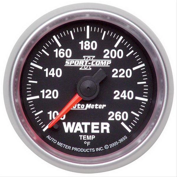 Autometer Sport-Comp II 52.4mm 100-260 Deg. F Water Temperature Gauge