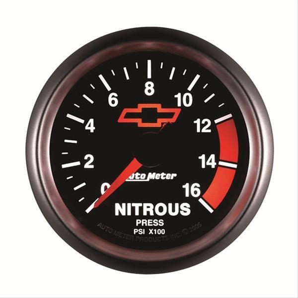 Autometer GM Bowtie Black 2-1/16in 0-1600 PSI Nitrous Pressure - Digital Stepper Motor thumbnail 3