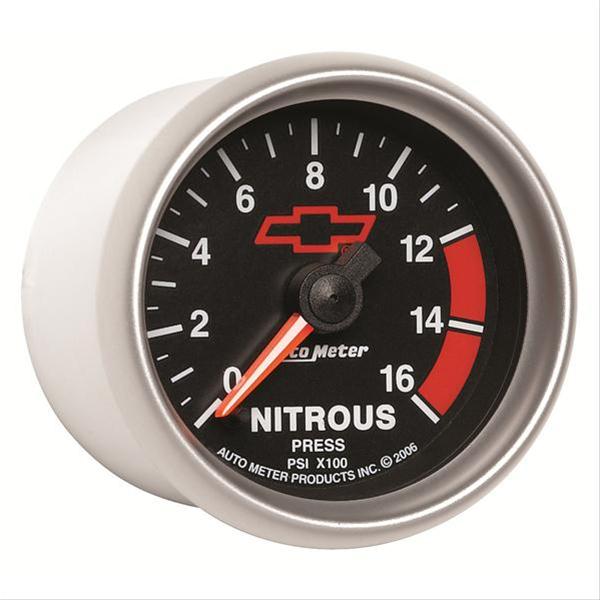 Autometer GM Bowtie Black 2-1/16in 0-1600 PSI Nitrous Pressure - Digital Stepper Motor thumbnail 2