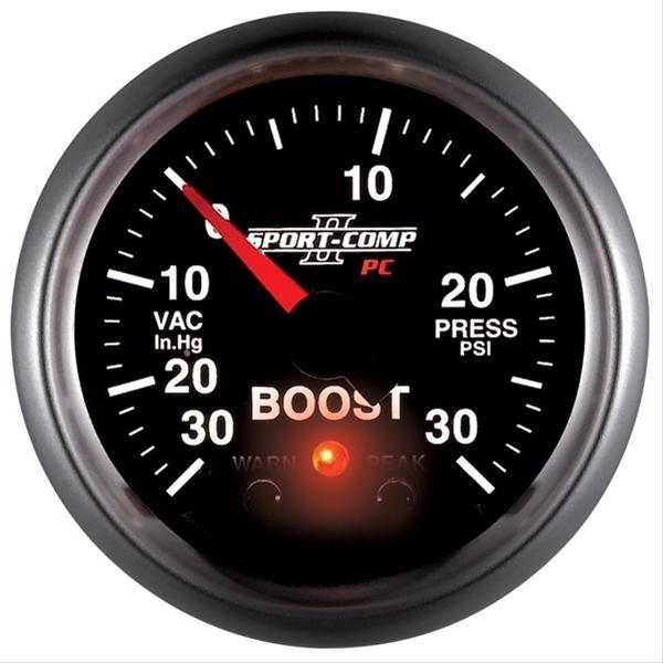 Autometer Sport-Comp II 52mm 30 IN HG / 30 PSI Electronic Boost/Vacuum Gauge thumbnail 2