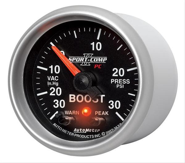 Autometer Sport-Comp II 52mm 30 IN HG / 30 PSI Electronic Boost/Vacuum Gauge thumbnail 6
