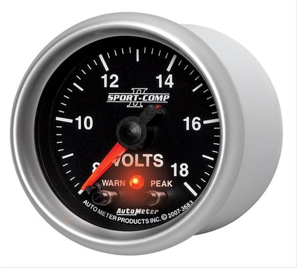 Autometer Sport-Comp II 2-1/16in Digital Voltmeter Gauge - 18V thumbnail 3
