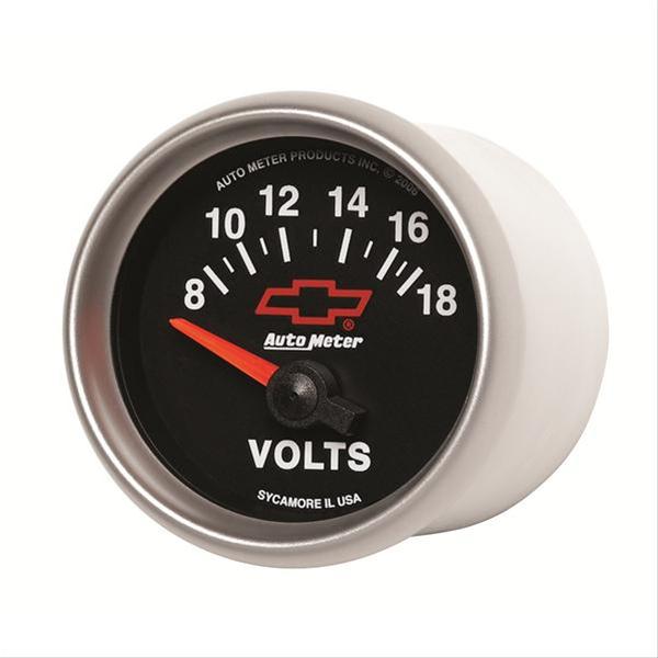 Autometer GM Bowtie Black 2-1/16 Voltmeter 8-18V thumbnail 5