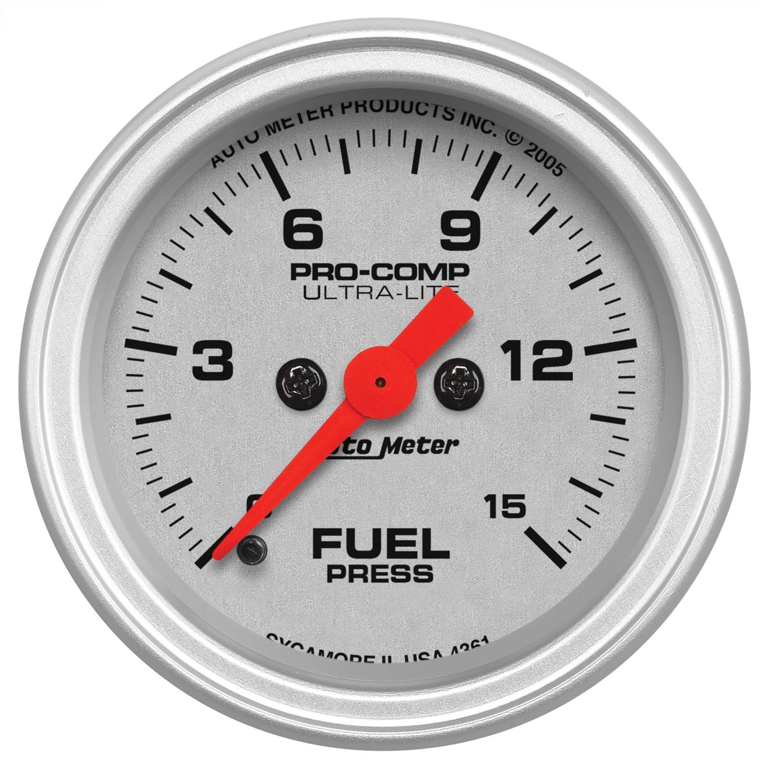 Autometer Ultra-Lite 2-1/16in 15psi Fuel Pressure Gauge - Digital Stepper Motor thumbnail 2