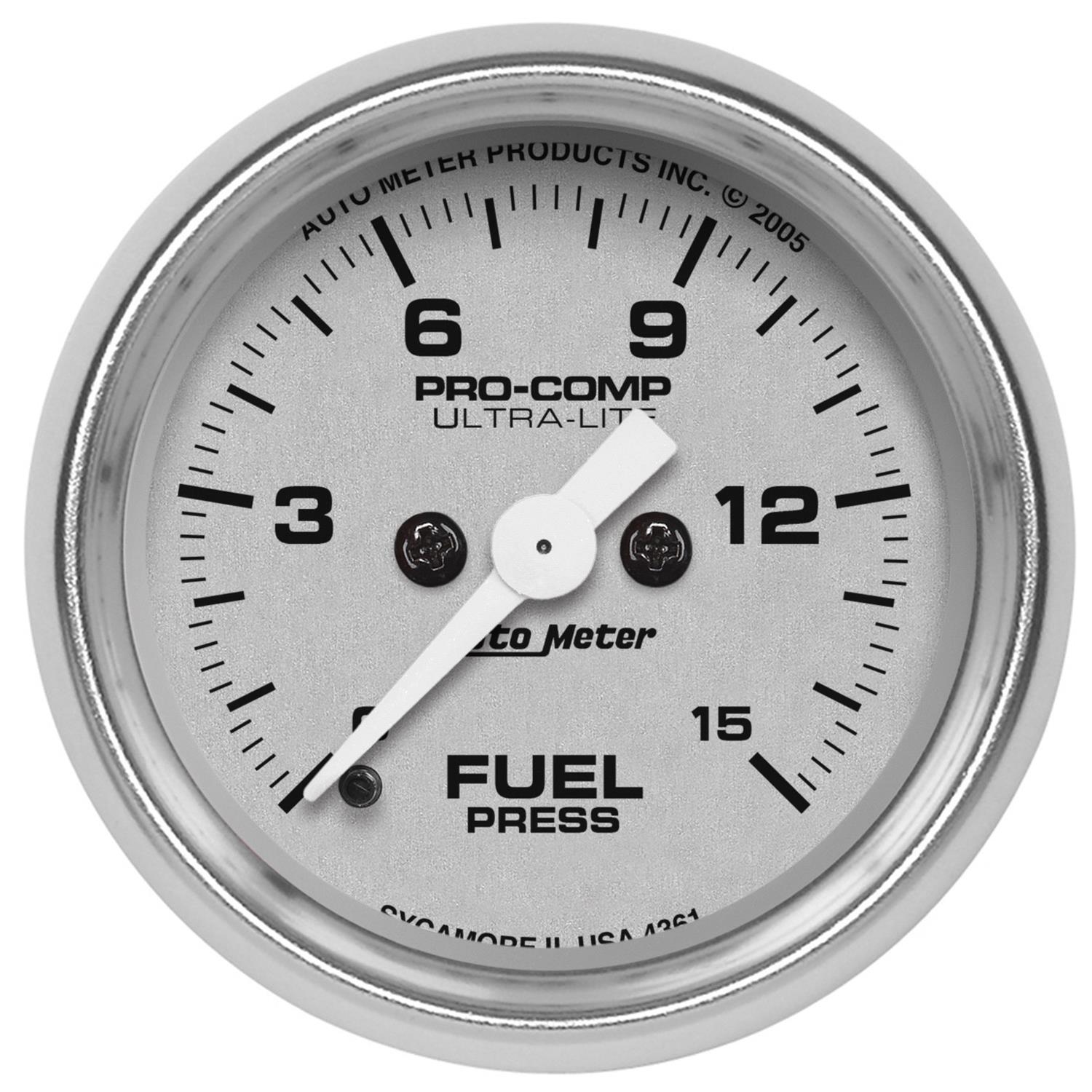 Autometer Ultra-Lite 2-1/16in 15psi Fuel Pressure Gauge - Digital Stepper Motor thumbnail 5
