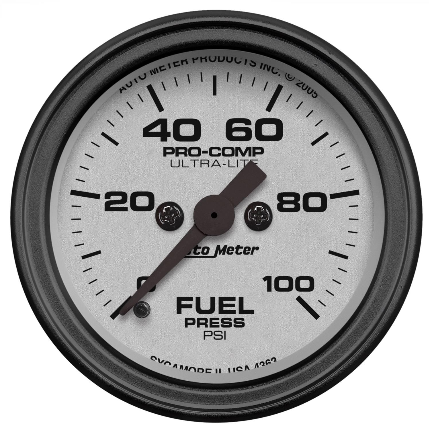 Autometer Ultra-Lite 52mm 0-100 PSI Electronic Fuel Pressure Gauge
